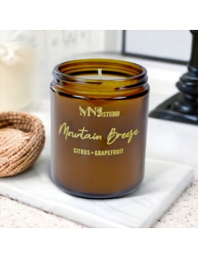 Mountain Breeze Soy Candle in Classic Amber Jar