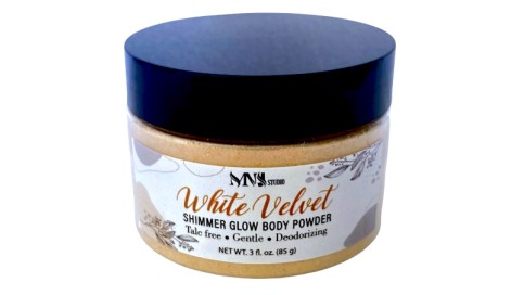 White Velvet Shimmering Glow Body Powder Sparkle Powder with Puff