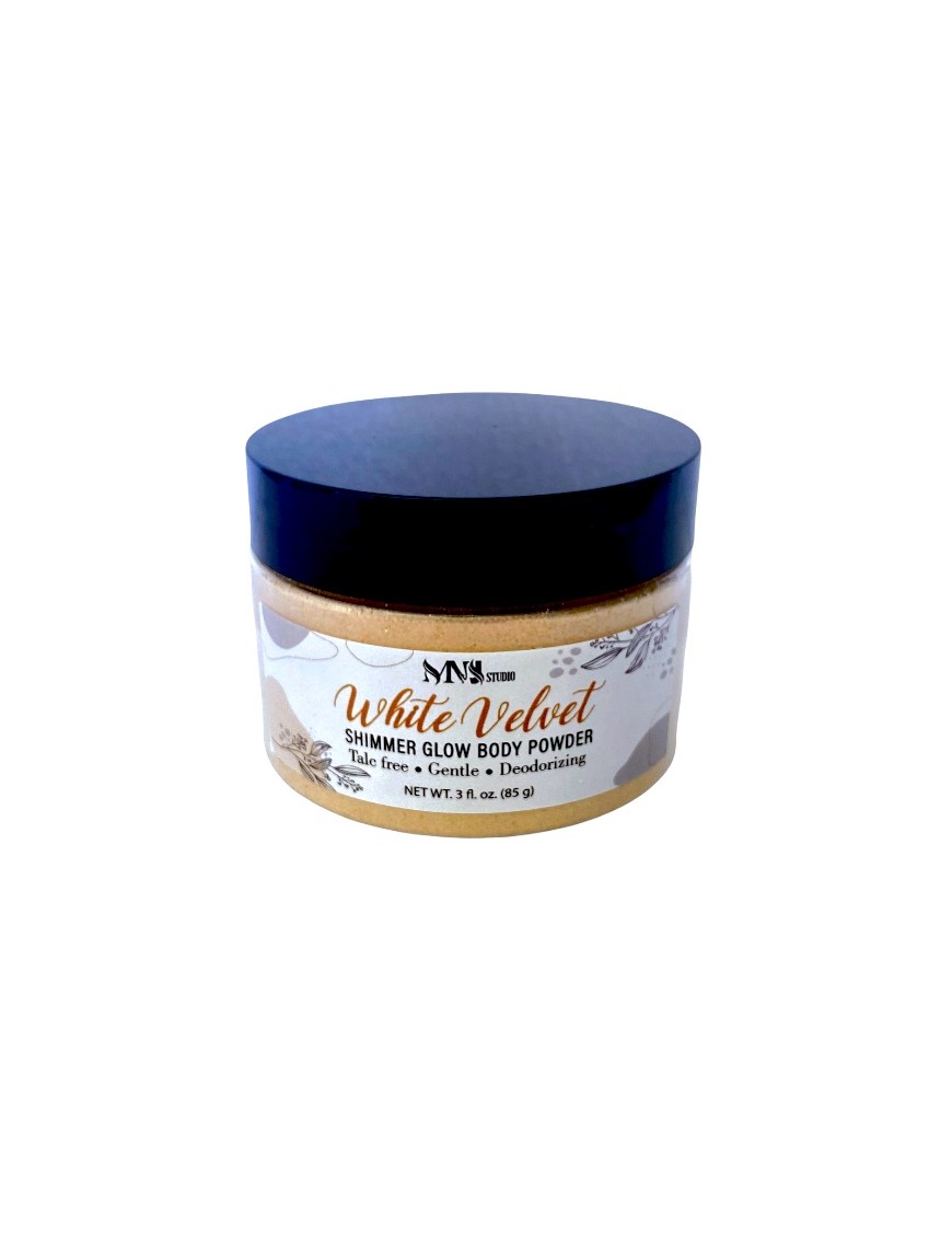 White Velvet Shimmering Glow Body Powder Sparkle Powder with Puff