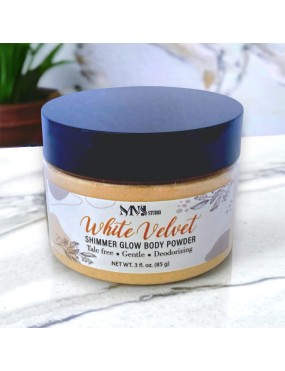 White Velvet Shimmering Glow Body Powder Sparkle Powder with Puff