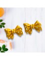 Kawaii Yellow Mustard Polkadot Bow Stud Earrings