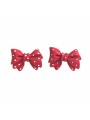 Kawaii Red Polkadot Bow Stud Earrings