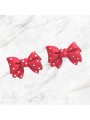 Kawaii Red Polkadot Bow Stud Earrings