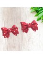 Kawaii Red Polkadot Bow Stud Earrings